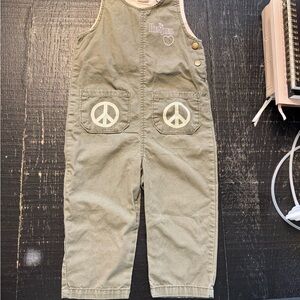 The Beatles Kids Green Peace Sign Overalls